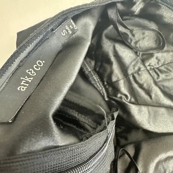 Ark & Co Womens Strapless Fitted Cotton Blend A-Line Black Mini Dress Small - Picture 7 of 8